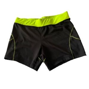 Love Nation Women’s Black and Green Running Shorts Medium